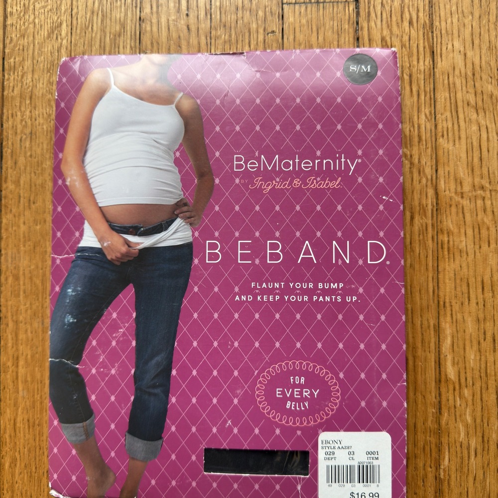 BeMaternity Ingrid & Isabel BeBand Ebony Black Maternity Belly Band S/M AAZ87